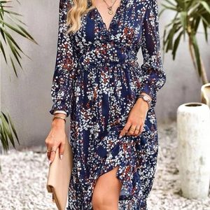 SHEIN navy floral dress